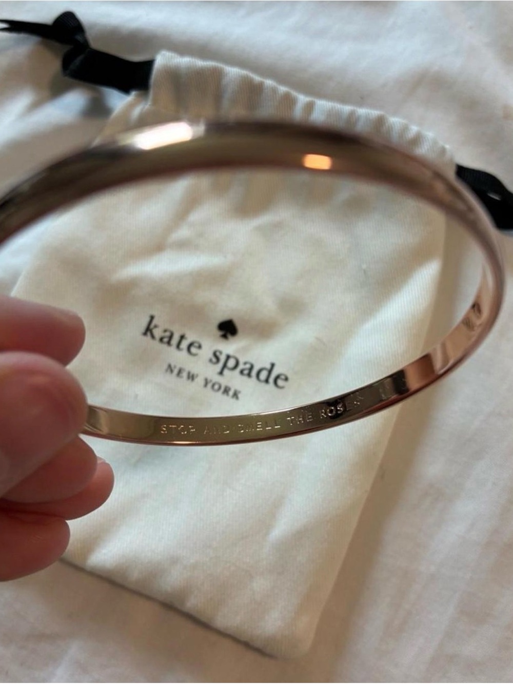 Kate Spade Rose Gold Bangle Stop & Smell The Roses - Picture 5 of 8